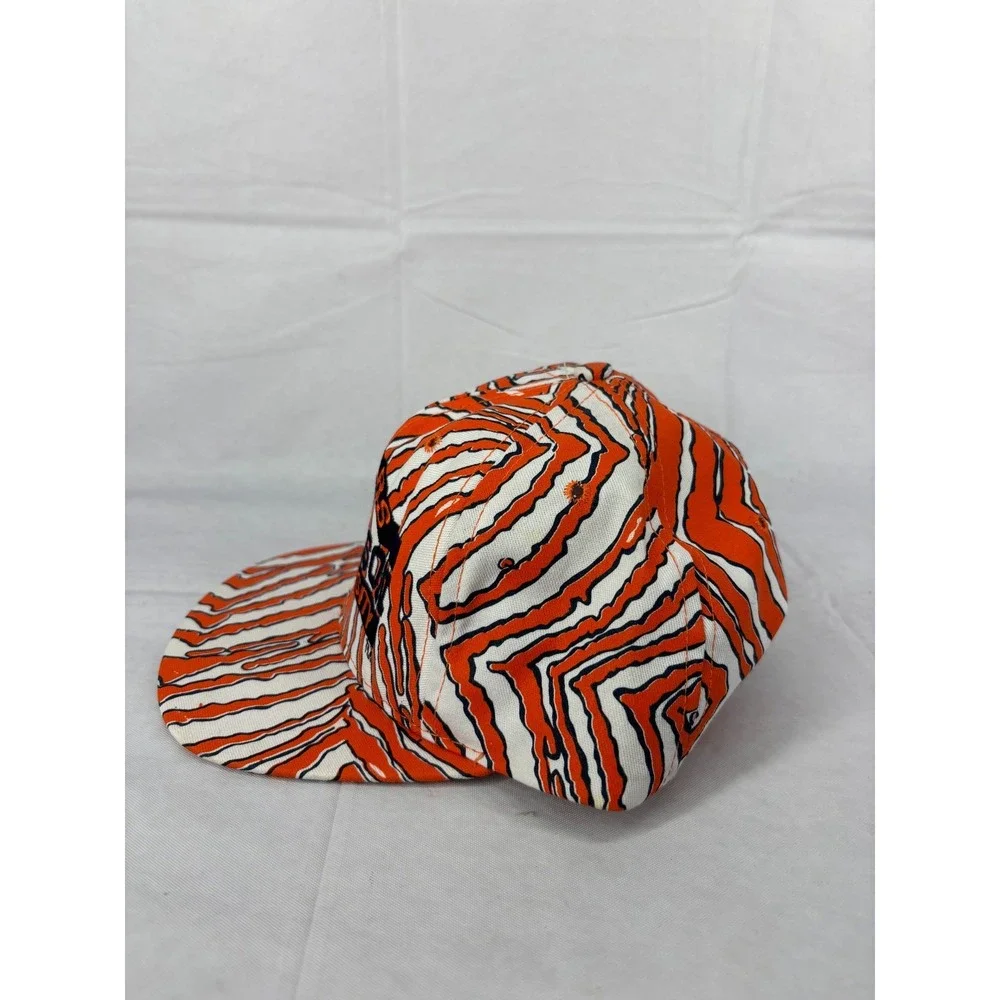 Clemson Tigers University Snapback Hat Cap Mens Orange White Zebra Vintage